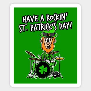 Have A Rockin'St. Patrick's Day Leprechaun Drummer Sticker